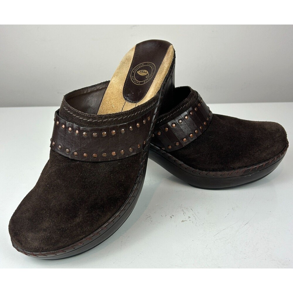 Nurture Windmill Mules Clogs Slip On Shoes Brown Suede Studded Womens Size 11 M - Picture 6 of 14